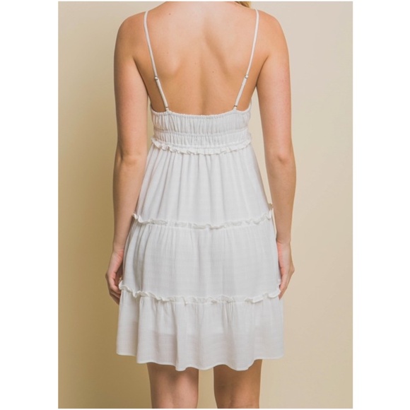 Boho Black Rayon High Waisted Cami Mini Dress - Picture 3 of 3